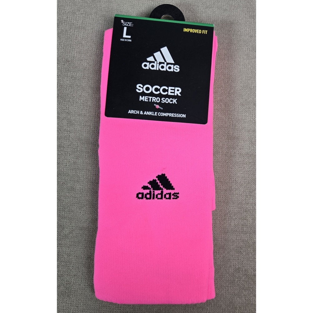 Adidas Soccer Socks Pink Arch Ankle Compression‎ Metro Large Over The Calf
